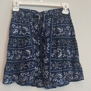 Francesca's Collections Blue and White Mini Skirt